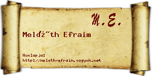 Meláth Efraim névjegykártya